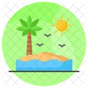 Isla Palmera Arbol Icono