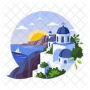 Isla de santorini  Icono