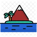Isla Tierra Terreno Icono