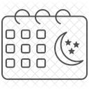 Islamic Calendar Thinline Icon Icon