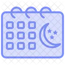 Islamic Calendar Duotone Line Icon Icon