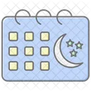 Islamic Calendar Lineal Color Icon Icône