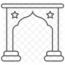 Islamic Door Thinline Icon Icon