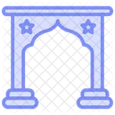 Islamic Door Duotone Line Icon Icon