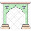 Islamic Door Lineal Color Icon Icon