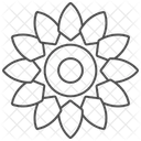 Islamic Rosette Thinline Icon Icon
