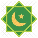 Islamic Symbol Crescent Moon And Star Icon