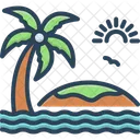 Island Beach Landscape Icon