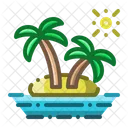 Island Coconut Tree Vacation Icon