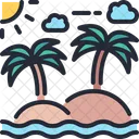 Island Desert Palm Tree Icon