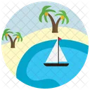 Oasis Boat Beach Icon