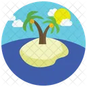 Island Beach Sun Icon