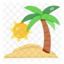 Palm Tree Island Beach Tree Icon