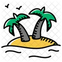 Coconut Palm Island Beach Island Icon