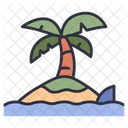 Island Coconut Tree Ocean Icône