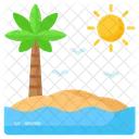 Island Palm Tree Icon