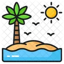 Island Palm Tree Icon
