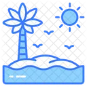 Island Palm Tree Icon