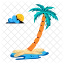 Beach Island Palm Tree Symbol