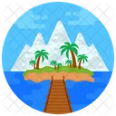 Riverscape Island Tropical Trees Icon