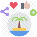 Island Palm Tree Social Network Icon