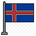 Islandia Bandeira Do Pais Bandeira Ícone