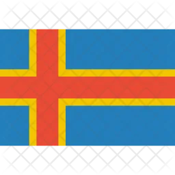 Islas Aland Flag Icono