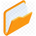 Isometric Computer Folder With Documents Icon