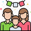 Italian Family Child Together Icon