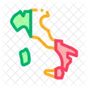 이탈리아 국가 지도 아이콘