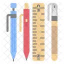 Item Estacionario Lapis E Caneta Escala Ícone