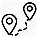 Piste De Localisation De Litineraire Chemin Epingle De Carte Icône