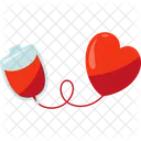 Iv Fluids To Heart Blood Medical Icon