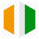 Ivorycoast Flag Hexagon Icon