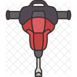 Jackhammer Icon - Download in Colored Outline Style