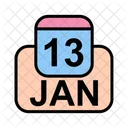 Janeiro Calendario Data Icon