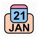 Janeiro Calendario Data Icon