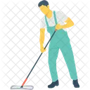 Janitor Cleaning Man Icon