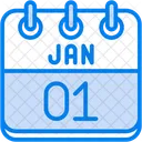 January Calendar Days Time And Date Icon