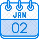 January Calendar Days Time And Date Icon