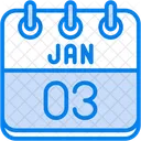 January Calendar Days Time And Date Icon