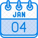 January Calendar Days Time And Date Icon