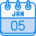 January Calendar Days Time And Date Icon