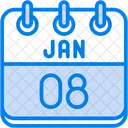 January Calendar Days Time And Date Icon