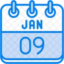 January Calendar Days Time And Date Icon