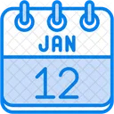 January Calendar Days Time And Date Icon