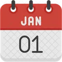 January Calendar Days Time And Date Icon