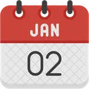 January Calendar Days Time And Date Icon