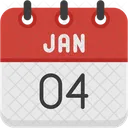 January Calendar Days Time And Date Icon