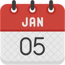 January Calendar Days Time And Date Icon